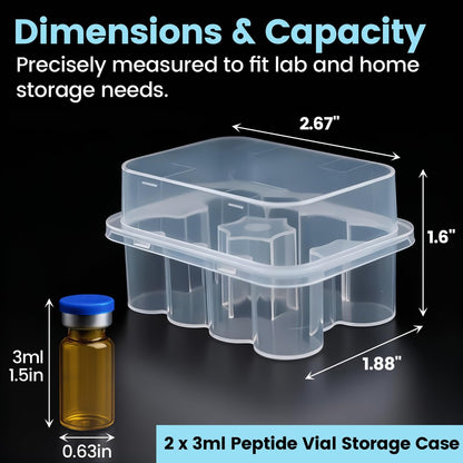 KBVASOTZ 2er-Pack 3ml Peptid-Vial-Organizer für Kühlschrank - 2x10 Fächer stapelbare Kunststoffbox, sichere Aufbewahrung für Insulin, Semaglutid, Diabetesbedarf