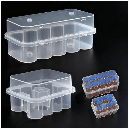 KBVASOTZ 20-Fach Kühlschrank-Organizer für 3ml & 10ml Vials | Stapelbare Peptid- & Insulin-Aufbewahrung für Kühlschrank/Gefrierschrank | Sicherer Vial-Halter für Diabetespflege, Medikamente, Semaglutid