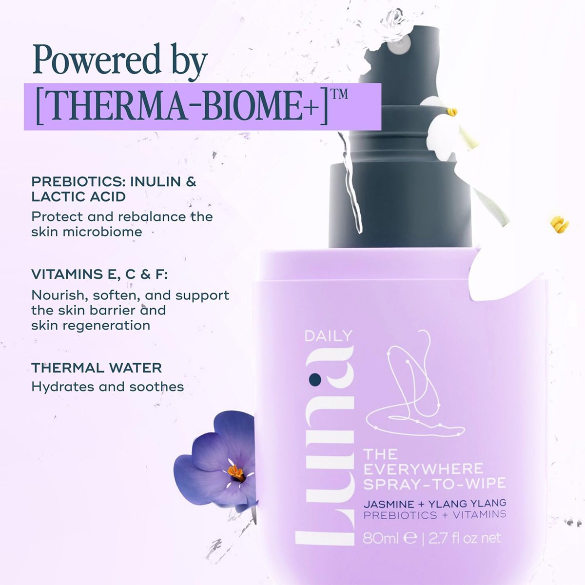 Luna Daily The Everywhere Spray-To-Wipe – Frischer Jasmin + Ylang Ylang | 80 ml