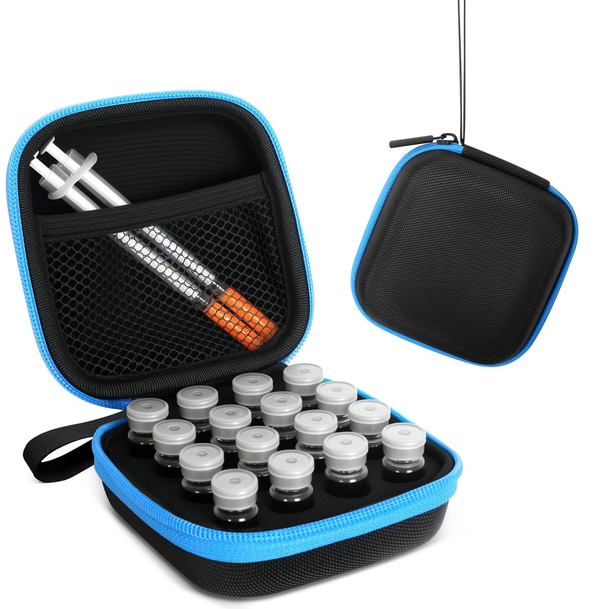 Avomosk 16 Slots 3ml Peptide Case – Insulin Vial Halter für Kühlschrank & Reise – Aufbewahrung für 1ml/3ml Standard-Vials – Diabetiker Zubehör (nur Etui)