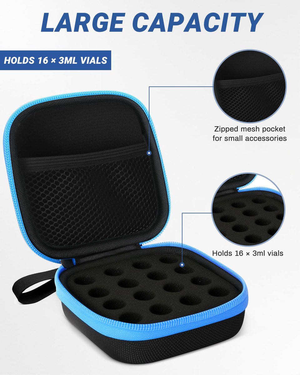 Avomosk 16 Slots 3ml Peptide Case – Insulin Vial Halter für Kühlschrank & Reise – Aufbewahrung für 1ml/3ml Standard-Vials – Diabetiker Zubehör (nur Etui)