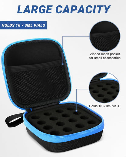 Avomosk 16 Slots 3ml Peptide Case – Insulin Vial Halter für Kühlschrank & Reise – Aufbewahrung für 1ml/3ml Standard-Vials – Diabetiker Zubehör (nur Etui)