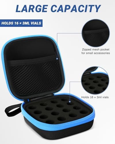 Avomosk 16 Slots 3ml Peptide Case – Insulin Vial Halter für Kühlschrank & Reise – Aufbewahrung für 1ml/3ml Standard-Vials – Diabetiker Zubehör (nur Etui)