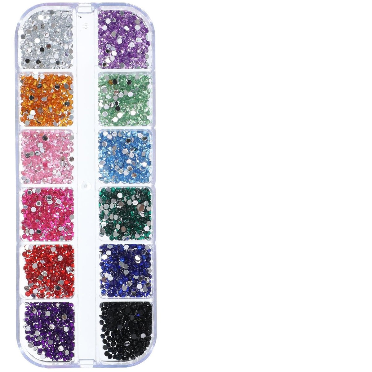 Nogeqi 3000 PCS Nagelsteine und Strasssteine, Multicolor 2mm Harz-Edelsteine für Nägel, flache Rückseite Strass Nagelcharm für Nagelkunst Make-up Basteln (12 Farben)