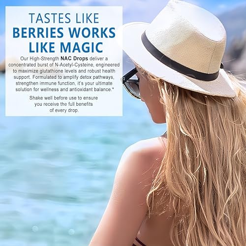NAC Nahrungsergänzung N-Acetyl Cystein | Hochdosierte NAC 1200 mg Flüssigtropfen für Atemwege, Leber & Nieren Detox, Immununterstützung & Antioxidantien | Vegan | Non-GMO | Glutenfrei | Schnell wirkende Formel