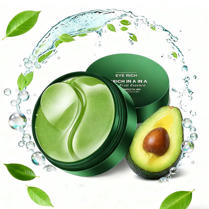 Avocado Augenmaske 60 Stück, Augenpads gegen dunkle Ringe und Schwellungen, feuchtigkeitsspendende Augenmasken für Falten, Augenpads für Frauen, Augenringe, feine Linien reduzieren