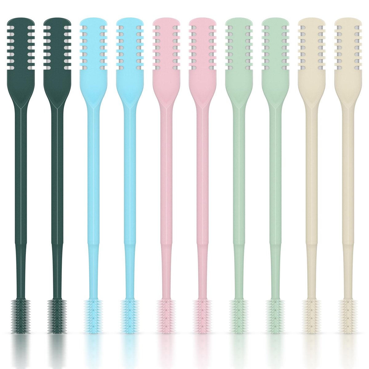 CNTVO 10er-Pack Nasenhaar-Cutter, 2-in-1 Doppelseitiger Nasenhaartrimmer, 360° Drehbarer Manueller Nasenhaartrimmer für Männer und Frauen, Tragbarer Professioneller Nasenentferner für Zuhause und Reiseutensilien