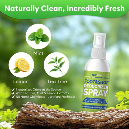PIXIEWINK Fuß- und Schuh-Deodorant Spray, 150 ml – Sofortiger Geruchsentferner für stinkende Schuhe & Füße – Lang anhaltende Frische