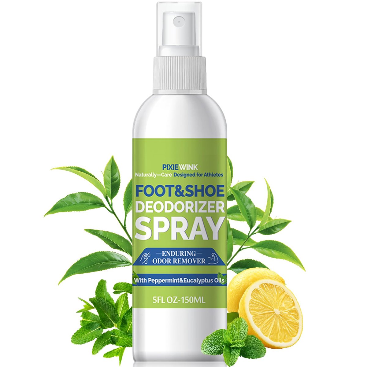 PIXIEWINK Fuß- und Schuh-Deodorant Spray, 150 ml – Sofortiger Geruchsentferner für stinkende Schuhe & Füße – Lang anhaltende Frische