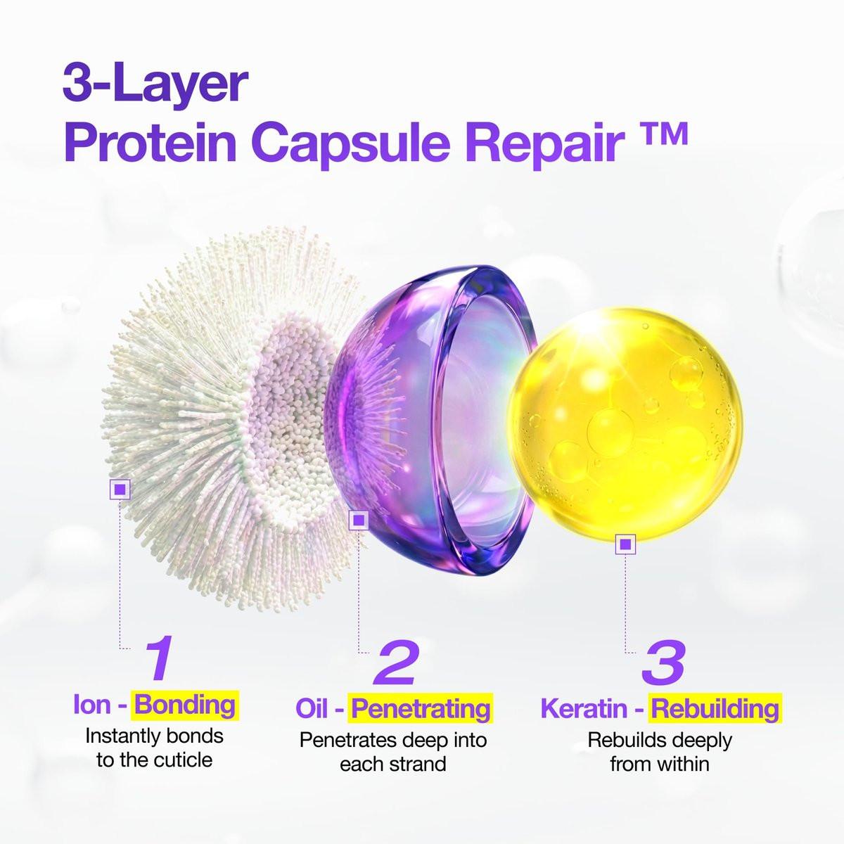 FROMLABS Protein Capsule Hair Repair Shampoo – Schuppenreinigung & Schadenreparatur, feuchtigkeitsspendend, sulfatfrei, farbsicher, für alle Haartypen, koreanische Beauty, 500 ml