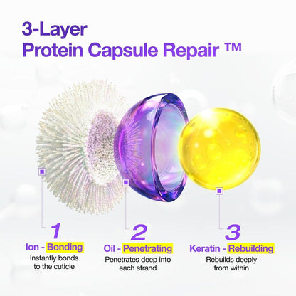 FROMLABS Protein Capsule Hair Repair Shampoo – Schuppenreinigung & Schadenreparatur, feuchtigkeitsspendend, sulfatfrei, farbsicher, für alle Haartypen, koreanische Beauty, 500 ml