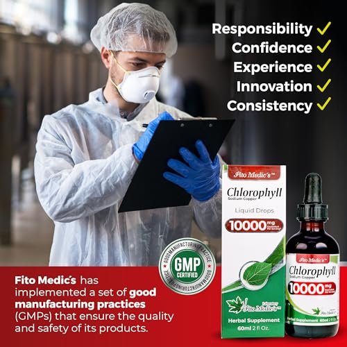 FITO MEDIC'S Lab | Flüssigchlorophyll | Chlorophyll-Tropfen | 50 mg pro Portion (200:1 Extrakt)