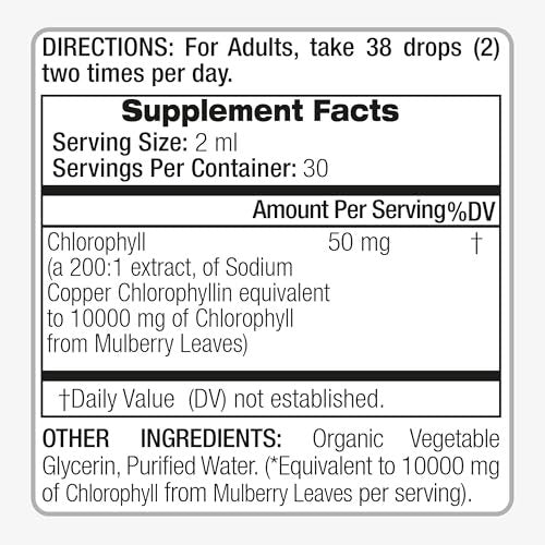 FITO MEDIC'S Lab | Flüssigchlorophyll | Chlorophyll-Tropfen | 50 mg pro Portion (200:1 Extrakt)