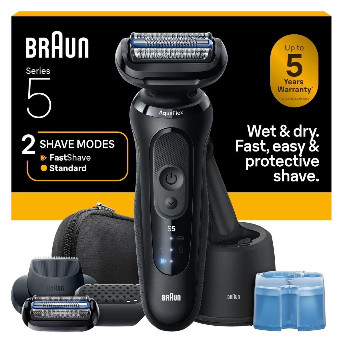 Braun Elektrorasierer für Herren Series 5, Bartrasierer, Elektrorasierer mit Bodygroomer und Reiseetui, S5 5155cs