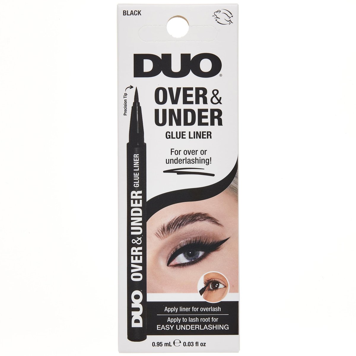 DUO Over & Under Lash Glue Liner – 2-in-1 Wimpernkleber und Eyeliner, Schwarz, wasserfest, langanhaltend, für Strip Wimpern, 0,03 Fl Oz