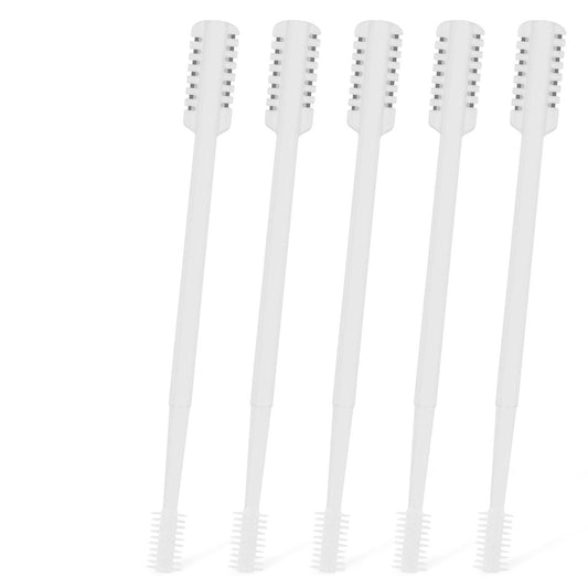 MIVZO 5er-Pack 2-in-1 Nasenhaarschneider, Doppelseitiger Nasenhaartrimmer, 360° drehbarer manueller Nasenhaartrimmer für Männer und Frauen, Reinweiß