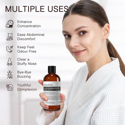 MUNUSNA Nelkenöl 100% rein natürlich – 100 ml für Mundpflege, Zahnfleisch, Aromatherapie, Diffuser, Haut, Körper, Seifen- und Kerzenherstellung
