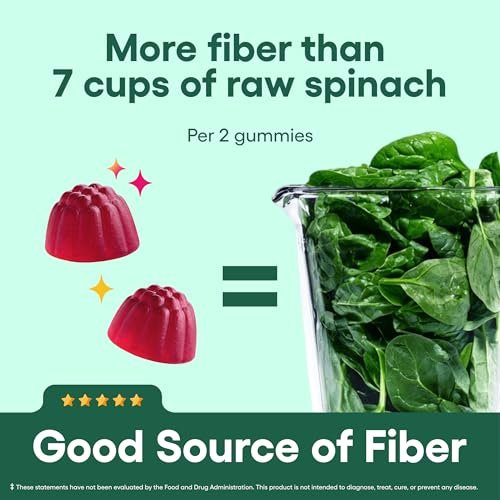 Physician's CHOICE Fiber Gummies für GLP-1 Unterstützung - Ohne Zuckerzusatz & Vegan - Himbeer-Zitrone - Präbiotische Ballaststoffe aus Chicorée-Wurzel - Verdauungsgesundheit & Regelmäßigkeit für Frauen & Männer - 60 Stück