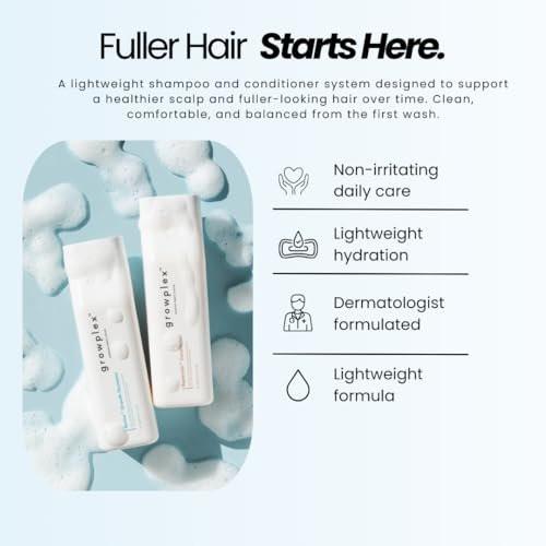 Growplex Revive Shampoo & Replenish Conditioner Bundle, Biotin Scalp Care System für Männer & Frauen, für voller und kräftiger aussehendes Haar täglich
