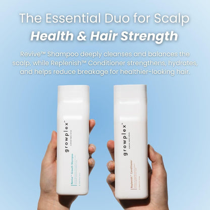 Growplex Revive Shampoo & Replenish Conditioner Bundle, Biotin Scalp Care System für Männer & Frauen, für voller und kräftiger aussehendes Haar täglich