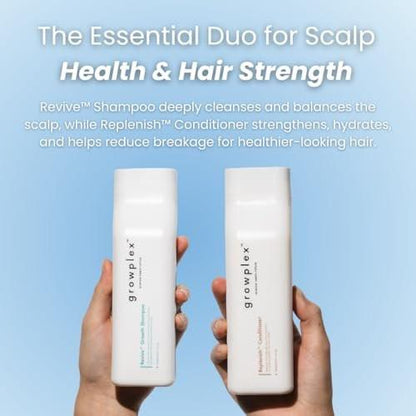 Growplex Revive Shampoo & Replenish Conditioner Bundle, Biotin Scalp Care System für Männer & Frauen, für voller und kräftiger aussehendes Haar täglich
