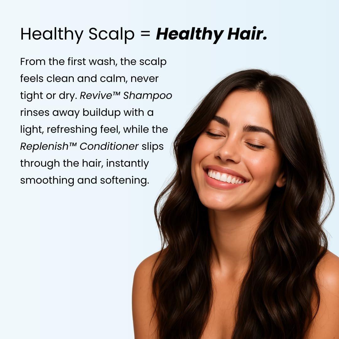 Growplex Revive Shampoo & Replenish Conditioner Bundle, Biotin Scalp Care System für Männer & Frauen, für voller und kräftiger aussehendes Haar täglich
