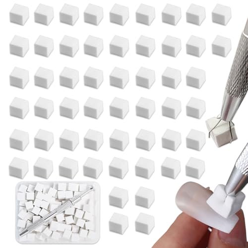 200 Stück Nagelschwämme mit Greifstift – Weiche Nailart-Schwämme für professionelle Maniküre, Nagelzubehör für Zuhause und Salon