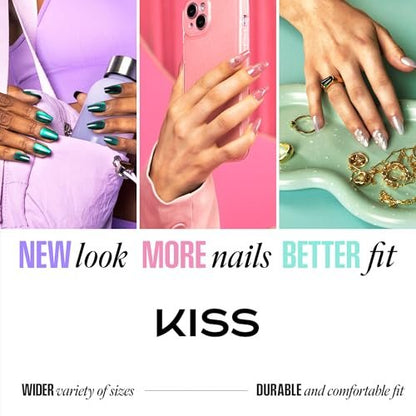 Kiss Core Press On Nägel 'Scenario' – Pink, Medium, Squoval, 32 Nägel inkl. Kleber