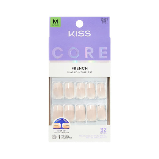 Kiss Core Press On Nägel 'Scenario' – Pink, Medium, Squoval, 32 Nägel inkl. Kleber