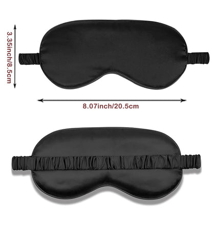 3er-Set Satin Schlafmaske – Seidig weiche Augenmaske für völlige Dunkelheit, inkl. Aufbewahrungsbeutel und Scrunchy, Geschenkset
