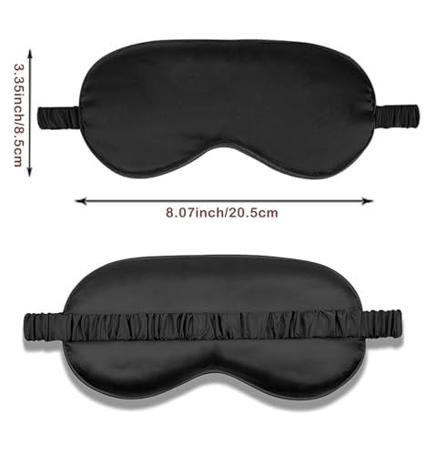 3er Set Satin Schlafmasken – Seidig weiche Augenmaske für erholsamen Schlaf, inklusive Aufbewahrungsbeutel und Scrunchy, Geschenkset