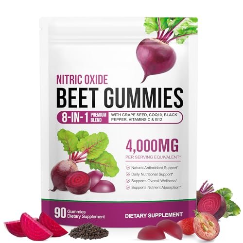 Total Beets Soft Chews – Rote-Bete-Gummis mit Vitamin C & B12, L-Arginin & L-Citrullin, Traubenkernextrakt, Antioxidantien, gesunder Energie-Booster für die Herzgesundheit (90 Stück)
