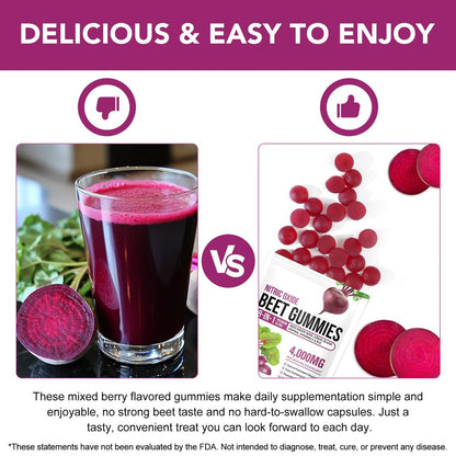 Total Beets Soft Chews – Rote-Bete-Gummis mit Vitamin C & B12, L-Arginin & L-Citrullin, Traubenkernextrakt, Antioxidantien, gesunder Energie-Booster für die Herzgesundheit (90 Stück)