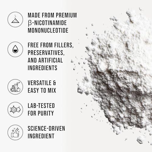WHYZ Reines NMN-Pulver – Nicotinamid-Mononukleotid, schnell löslich, ungewürzt, vegan, non-GMO, 50 g