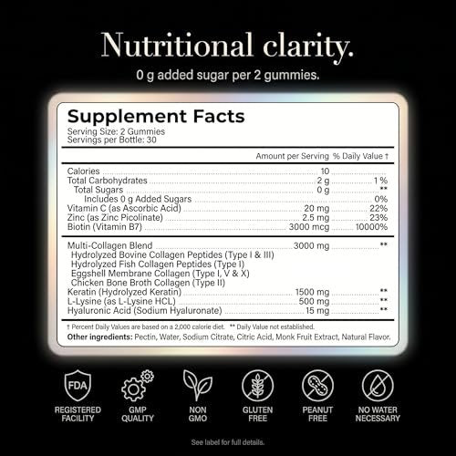Wellneum Kollagen-Peptide Gummies – Zuckerfrei, 3000mg Multi-Kollagen-Boost für Haare, Haut & Nägel, mit Keratin, Biotin, Hyaluronsäure, Vitamin C & Zink, 60 Stück (Himbeer-Geschmack)