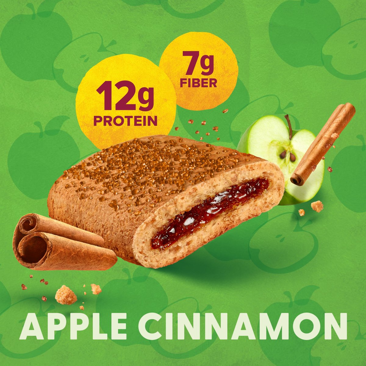 Pure Protein Apfel-Zimt Soft Baked Proteinriegel – 12g Protein, 7g Ballaststoffe, Vollkorn-Frühstücksriegel, ballaststoffreich, einzeln verpackte Proteinsnacks für unterwegs – 10er Pack