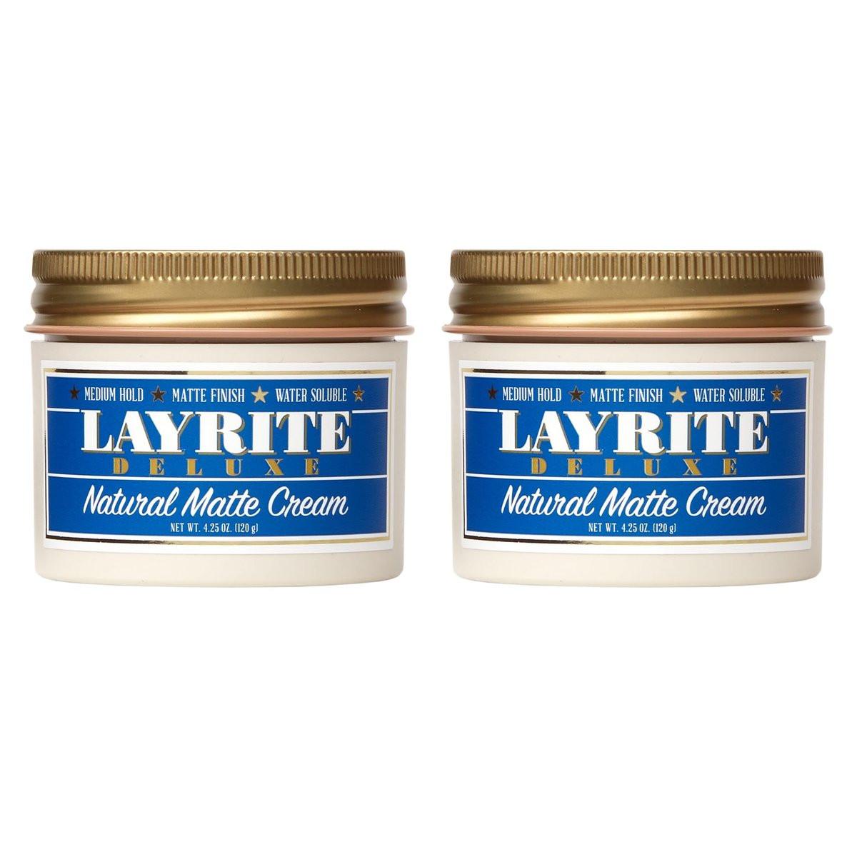 Layrite Deluxe Natural Matte Cream 4,25 oz – 2er-Pack