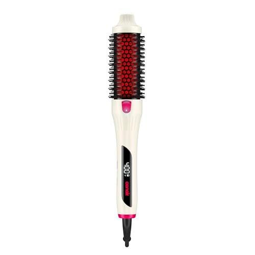 Infiniti PRO CONAIR 1,5 Zoll Infrarot-Thermobürste – Ionen-Heizhaarstyler mit 4 Heizstufen bis 400°F, Keramikzylinder für Volumen und Locken, digitale Heißbürste, Weiß