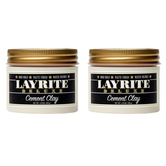Layrite Deluxe Cement Clay 4,25 oz (2er-Pack) – Starke Haarpaste für langanhaltenden Halt & mattes Finish