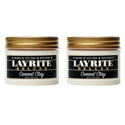 Layrite Deluxe Cement Clay 4,25 oz (2er-Pack) – Starke Haarpaste für langanhaltenden Halt & mattes Finish