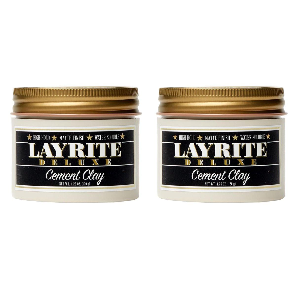 Layrite Deluxe Cement Clay 4,25 oz (2er-Pack) – Starke Haarpaste für langanhaltenden Halt & mattes Finish