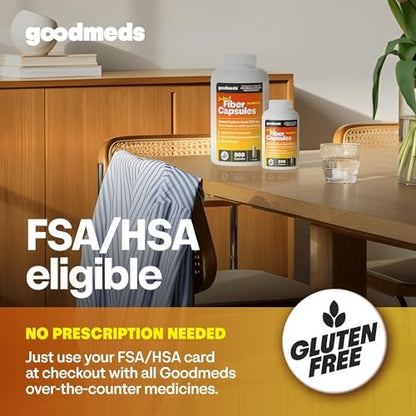 GoodMeds Psyllium Husk Fiber 520mg Kapseln – Ballaststoffpräparat zur Unterstützung der Verdauung für Männer und Frauen, 200 Kapseln