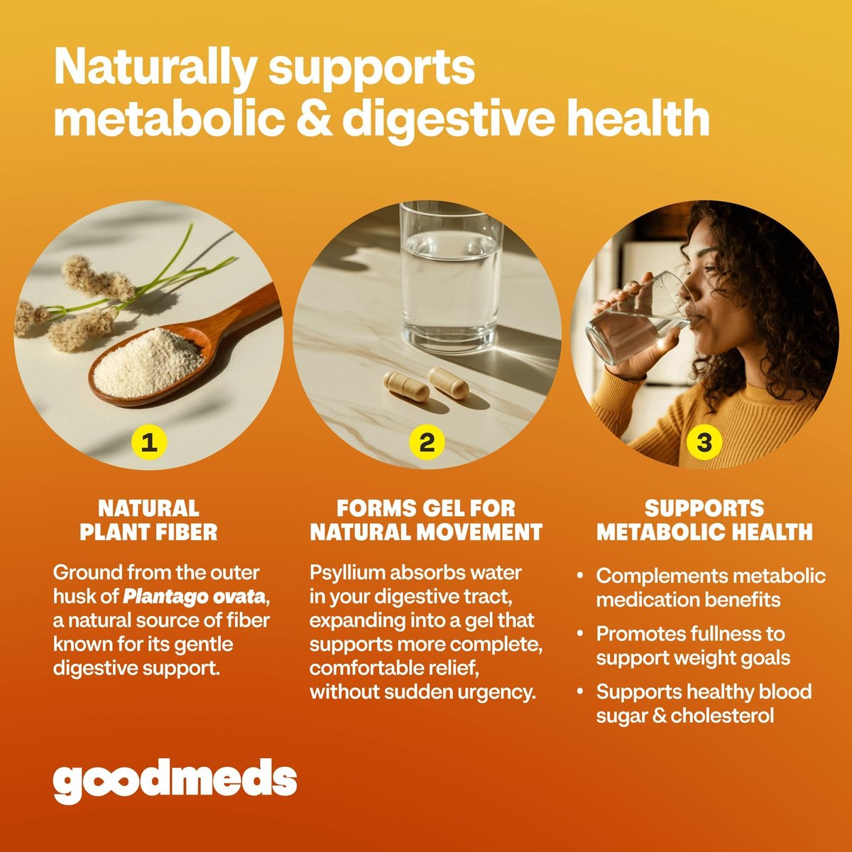 GoodMeds Psyllium Husk Fiber 520mg Kapseln – Ballaststoffpräparat zur Unterstützung der Verdauung für Männer und Frauen, 200 Kapseln