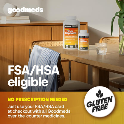 GoodMeds Psyllium Husk Fiber 520mg Kapseln – Ballaststoffpräparat zur Unterstützung der Verdauung für Männer und Frauen, 200 Kapseln