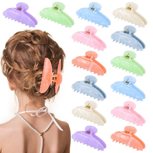 14-teiliges Acryl-Haarkrallen-Set – Große, rutschfeste Krallen-Clips für dickes und dünnes Haar – Süße Haarspangen für Frauen, Mädchen und Damen – Zuhause & Kopfschmuck