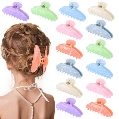 14-teiliges Acryl-Haarkrallen-Set – Große, rutschfeste Krallen-Clips für dickes und dünnes Haar – Süße Haarspangen für Frauen, Mädchen und Damen – Zuhause & Kopfschmuck