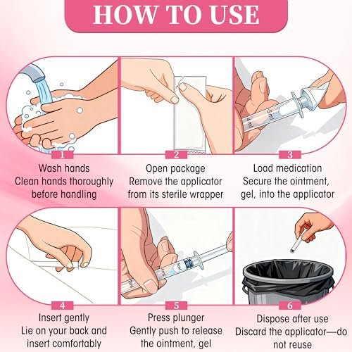 BeHerk Disposable Vaginal Cream Applicators – 8ml Lube Injector Syringes mit glatter Spitze, Dosierungsmarkierungen, passend für die meisten Gleitmittel, Cremes und Gele, sterilisiert und einzeln verpackt, 20 Stück