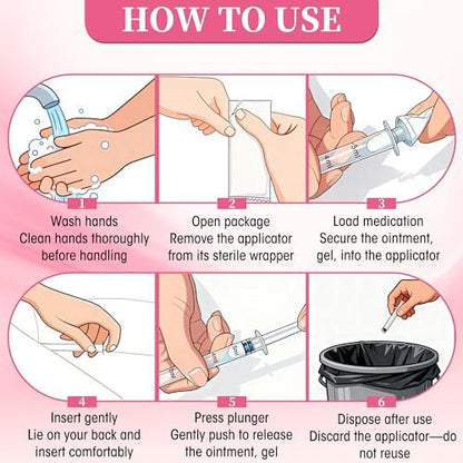 BeHerk Disposable Vaginal Cream Applicators – 8ml Lube Injector Syringes mit glatter Spitze, Dosierungsmarkierungen, passend für die meisten Gleitmittel, Cremes und Gele, sterilisiert und einzeln verpackt, 20 Stück