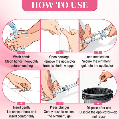 BeHerk Disposable Vaginal Cream Applicators – 8ml Lube Injector Syringes mit glatter Spitze, Dosierungsmarkierungen, passend für die meisten Gleitmittel, Cremes und Gele, sterilisiert und einzeln verpackt, 20 Stück