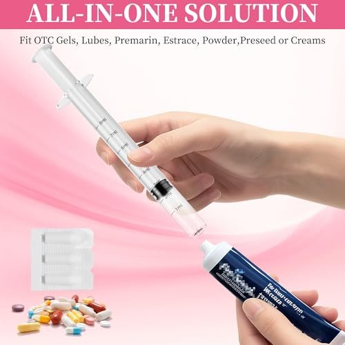 BeHerk Disposable Vaginal Cream Applicators – 8ml Lube Injector Syringes mit glatter Spitze, Dosierungsmarkierungen, passend für die meisten Gleitmittel, Cremes und Gele, sterilisiert und einzeln verpackt, 20 Stück